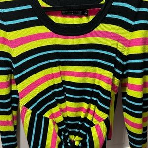 Beautiful, unique two-piece neon knit top and skirt!!! Size 14